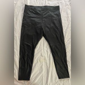 Express Super High Waisted Faux Leather Seamed Leggings